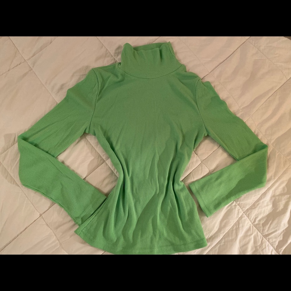 Neon green turtleneck